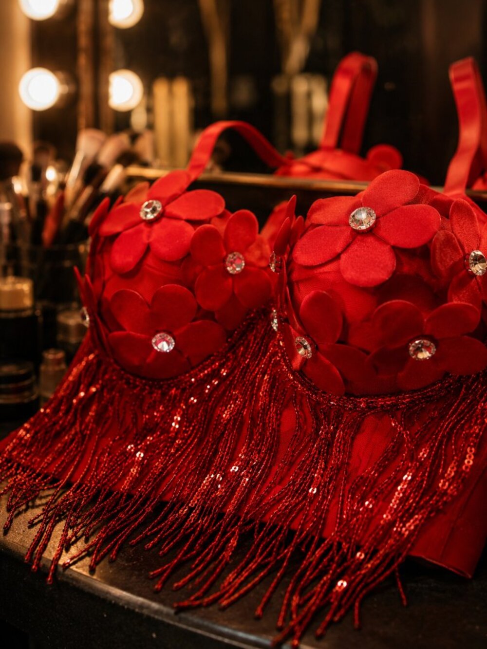 Scarlet Bloom Fringe Corset Top - Picture 3 of 9